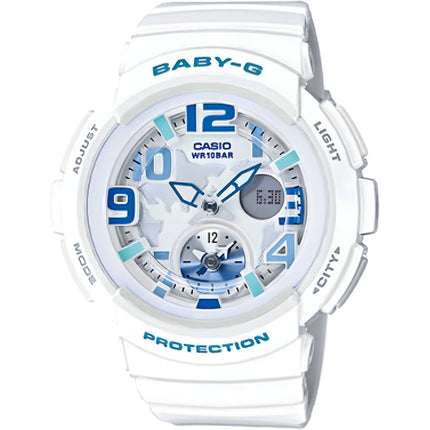 Casio Women's Watch - Baby-G White and Blue Analog-Digital Dial Strap | BGA190-7B ,