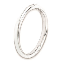Sterling Silver Stackable Expressions Twisted White Enameled Ring | QSK566 ,