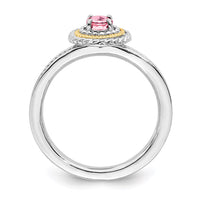 Sterling Silver & 14k Stackable Expressions Pink Tourmaline Ring | QSK923 ,