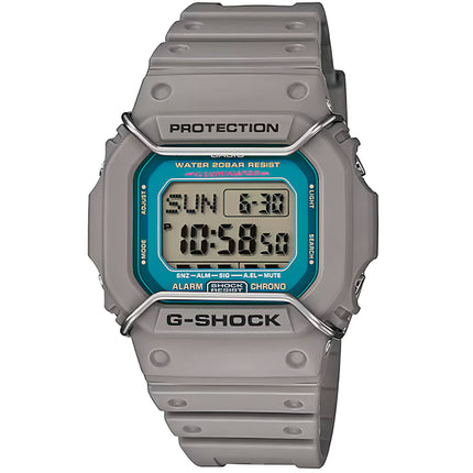 Casio Men's Watch - G-Shock Grey and Blue Digital Dial Grey Resin Strap | DWD5600P-8 ,