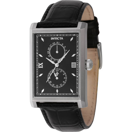 Invicta Men's Watch - Vintage Quartz Black Dial Genuine Leather Strap Date | 46857 ,