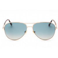Tom Ford Unisex Sunglasses - Shiny Rose Gold Frame Gradient Green Lens | FT0823 28P ,