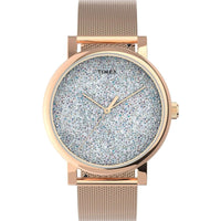 Timex Women's Watch - Crystal Opulence Rose Gold Steel Mesh Bracelet | TW2V31200VQ ,