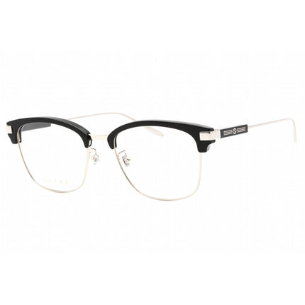 Gucci Men's Eyeglasses - Black-Silver Plastic Full Rim Pilot Frame | GG1439OK 001 ,