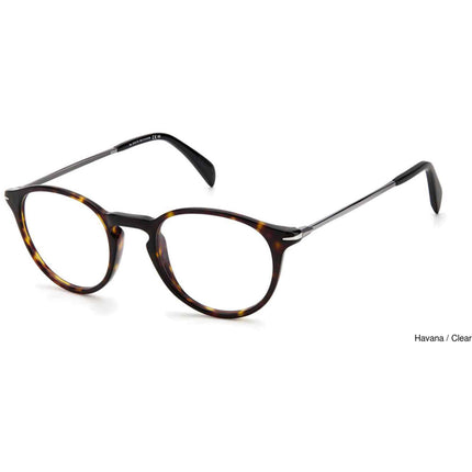David Beckham Men's Eyeglasses - Havana Plastic Full Rim Round Frame | DB-1049 0086 ,