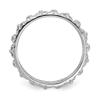 Sterling Silver Stackable Expressions Rhodium-plated Flower/Butterfly Ring | QSK2052 ,