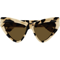 Gucci Women's Sunglasses - Ivory Cat Eye Full Rim Frame Brown Lens | GG1294S 003 ,