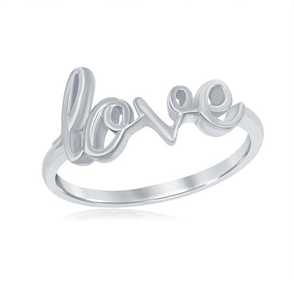 Sterling Silver LOVE Ring - W-9786 ,
