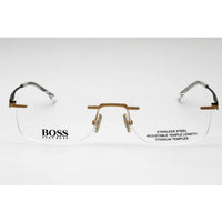 Hugo Boss Men's Eyeglasses - Matte Gold Rectangular Metal Frame | BOSS 1265/C 0AOZ 00 ,