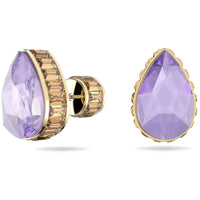 Swarovski Women's Earrings - Chroma Purple Pear Shaped Crystal Gold Tone | 5641405 ,