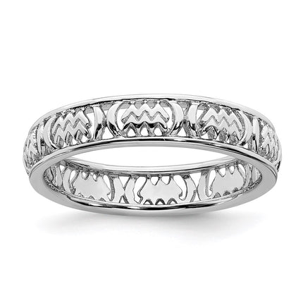 Sterling Silver Stackable Expressions Aquarius Zodiac Ring | QSK2017 ,