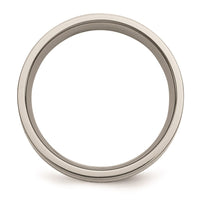 Titanium 14k Yellow Inlay Flat 6mm Polished Band | TB219 ,