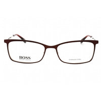 Hugo Boss Women's Eyeglasses - Matte Burgundy Metal Rectangular | BOSS 1112 07BL 00 ,