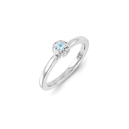 Sterling Silver Stackable Expressions Blue Topaz Ring | QSK1332 ,