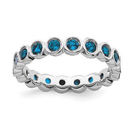 Sterling Silver Stackable Expressions Blue Topaz Ring | QSK397 ,