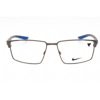 Nike Unisex Eyeglasses - Matte Grey Metal Rectangular Full Rim Frame | Nike 8053 074 ,