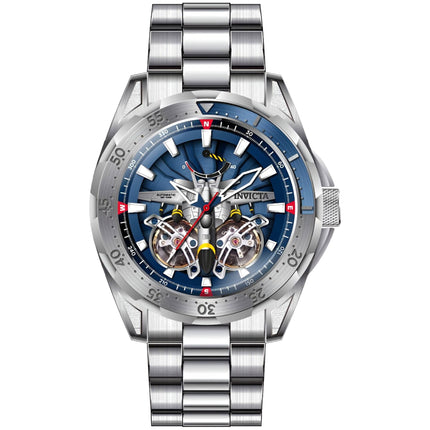 Invicta Men's Watch - Aviator Automatic Blue and Silver Dial Steel Bracelet | 44686 ,