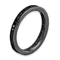 Sterling Silver Stackable Expressions Ruthenium Black Dia Ring | QSK810 ,