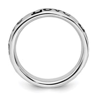 Sterling Silver Stackable Expressions Polished Enameled Love Ring | QSK102 ,