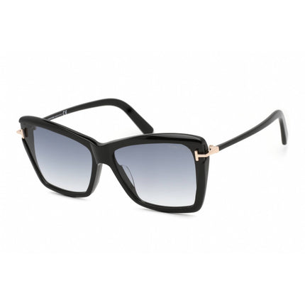 Tom Ford Women's Sunglasses - Shiny Black Plastic Cat Eye Shape Frame | FT0849-F 01B ,