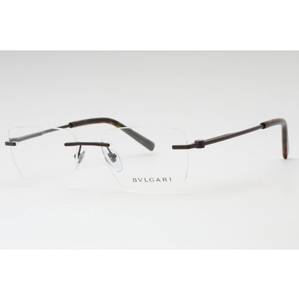 Bvlgari Men's Eyeglasses - Matte Brown Rimless Rectangular 57mm Frame | 0BV1122 2073 ,