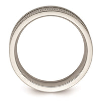 Stainless Steel Polished and Beaded 7mm Band | SR673 ,