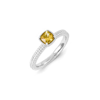 Sterling Silver Stackable Expressions Citrine Ring | QSK1102 ,