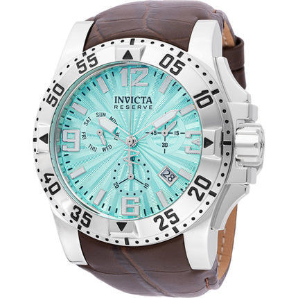 Invicta Men's Watch - Reserve Chronograph Turquoise Dial Leather Strap Date | 47712 ,