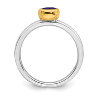 Sterling Silver Stackable Expressions w/Gold-plated Amethyst Ring | QSK1876 ,