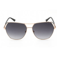 Guess Women's Sunglasses - Shiny Rose Gold Metal Aviator Frame Smoke Lens | GU7825 28B ,