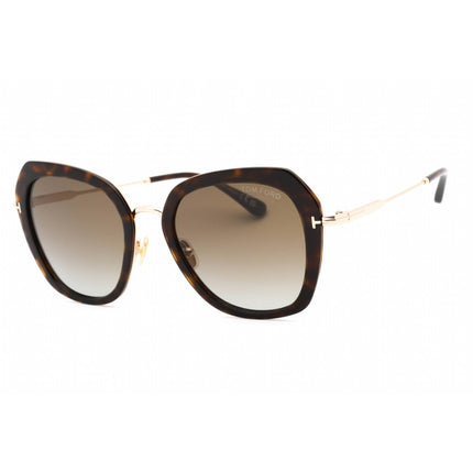Tom Ford Women's Sunglasses - Dark Havana Metal Cat Eye Full Rim Frame | FT0792 52H ,