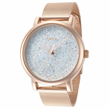 Timex Women's Watch - Crystal Opulence Rose Gold Steel Mesh Bracelet | TW2V31200VQ ,
