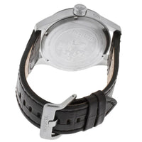 Invicta 13009 Men's I-Force Silver Textured Dial Black Leather Strap Watch ,