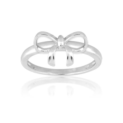 Sterling Silver Bow Ring - W-9821 ,