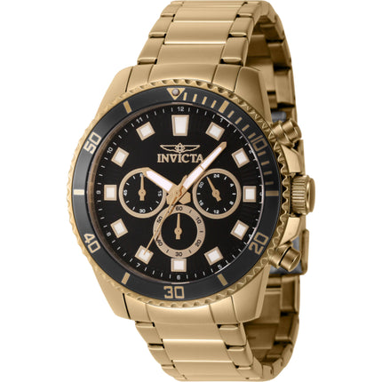 Invicta Men's Watch - Pro Diver Chronograph Black Dial Yellow Gold Bracelet | 46054 ,