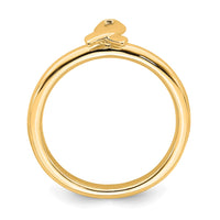 Sterling Silver Stackable Expressions Gold-plated Awareness Ribbon Ring | QSK870 ,