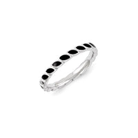 Sterling Silver Stackable Expressions Black Enameled Ring | QSK1383 ,