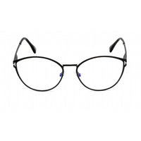 Tom Ford Women's Eyeglasses - Shiny Black Metal Oval Full Rim Frame | FT5573-B 001 ,