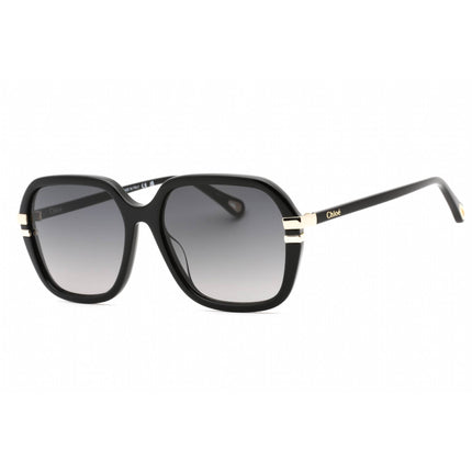 Chloe Women's Sunglasses - Black Square Full Rim Plastic Frame Grey Lens | CH0204S 001 ,