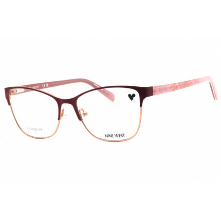 Nine West Women's Eyeglasses - Burgundy Metal Cat Eye Full Rim Frame | NW8015 602 ,