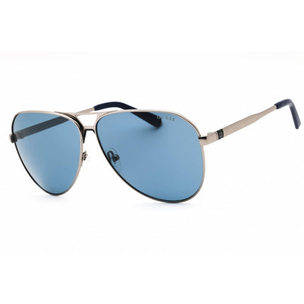 Guess Men's Sunglasses - Matte Gunmetal Metal Aviator Frame Blue Lens | GU00069 09V ,