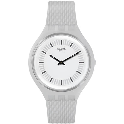 Swatch Unisex Watch - Skin Skinstructur Grey Dial Silicone Rubber Strap | SVUM102 ,