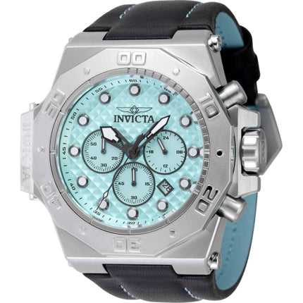 Invicta Men's Watch - Akula Quartz Chrono Turquoise Dial Black Leather Strap | 47529 ,