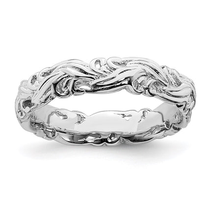 Sterling Silver Stackable Expressions Polished Ring | QSK131 ,