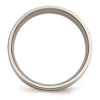Titanium Grooved Sterling Silver Inlay 8mm Brushed Band | TB215 ,