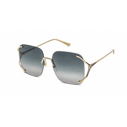 Gucci Unisex Sunglasses - Gold Metal Oversized Rimless Frame Grey Lens | GG0646S 001 ,