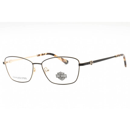 Harley Davidson Women's Eyeglasses - Matte Black Metal Rectangular Frame | HD0560 002 ,