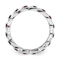 Sterling Silver Stackable Expressions Rhodolite Garnet Ring | QSK1475 ,