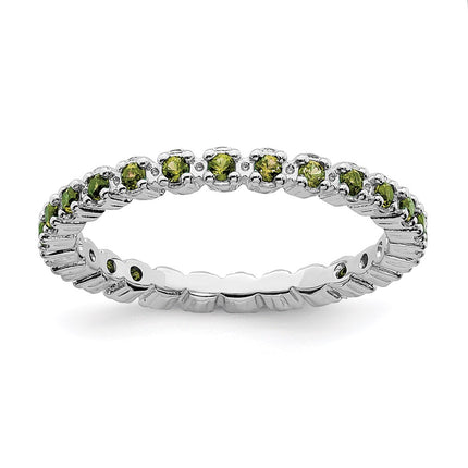 Sterling Silver Stackable Expressions Peridot Ring | QSK357 ,