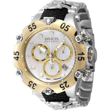 Invicta Men's Watch - Reserve Chronograph White MOP, Gold Tone Dial Bracelet | 47218 ,